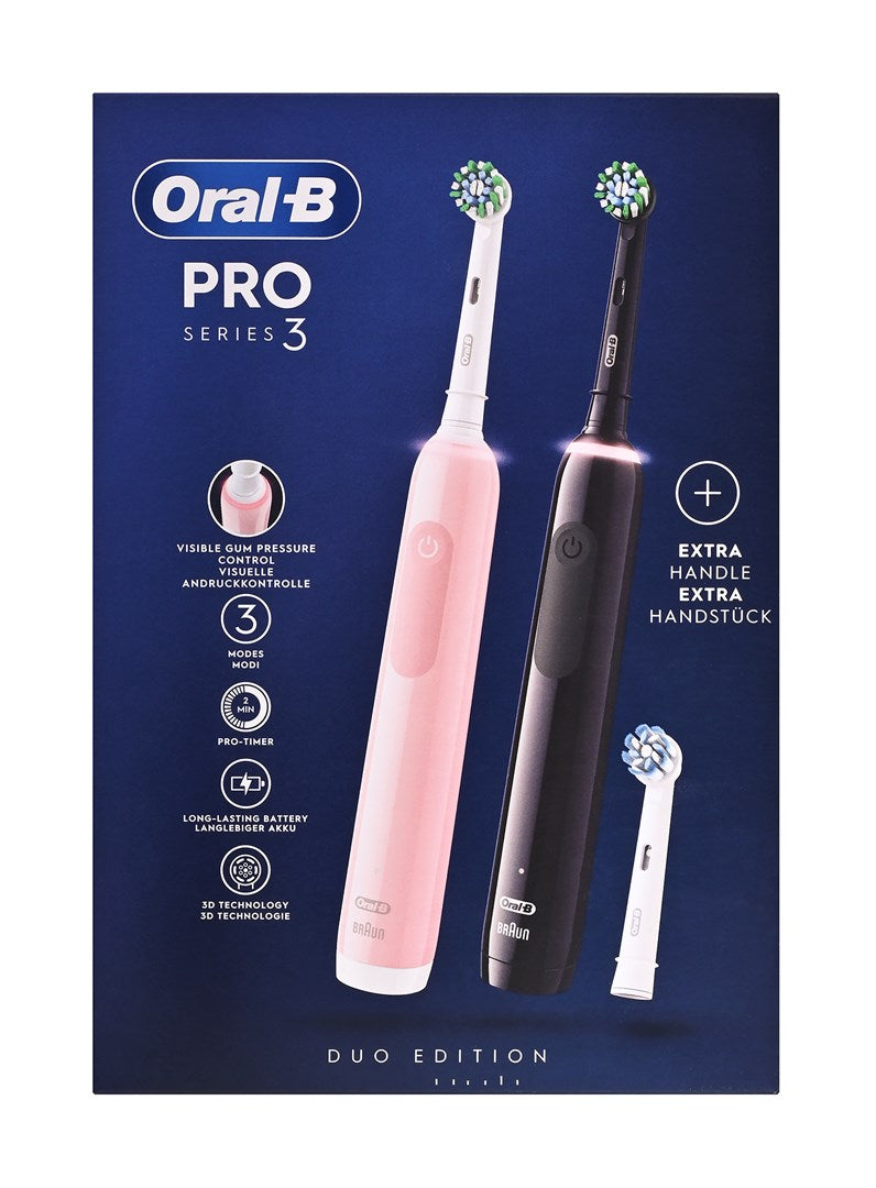 Szczoteczka Oral-B Pro 3 3900N Black/Pink +2 rączka – zdjęcie 5