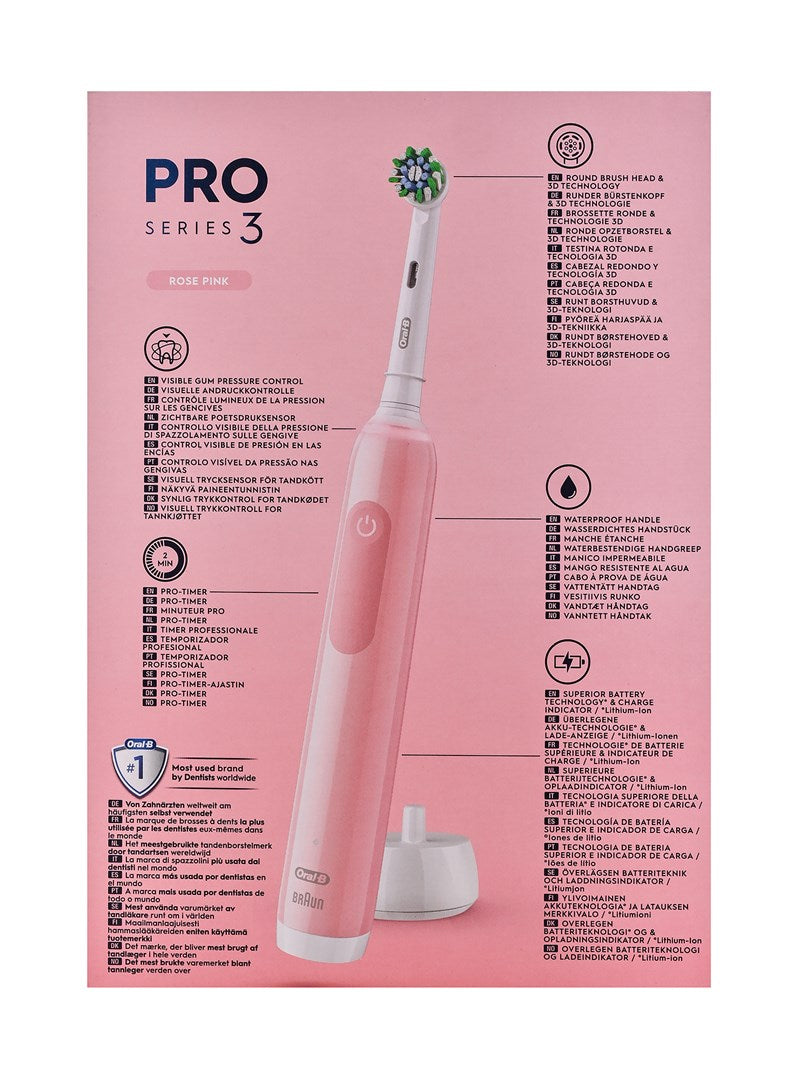 Szczoteczka Oral-B Pro 3 3900N Black/Pink +2 rączka – zdjęcie 6